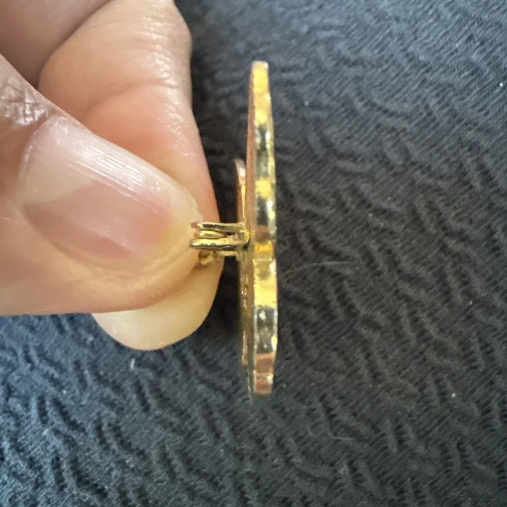 Vintage Hallmark Cards Butterfly Brooch Yellow Enamel Gold Tone Pin 1970s